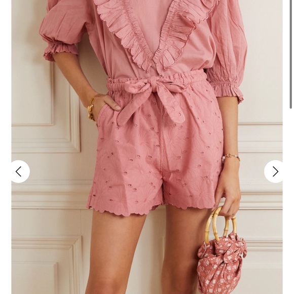 Innika Choo Scalloped High Waisted Eyelet Shorts - Picture 8 of 10